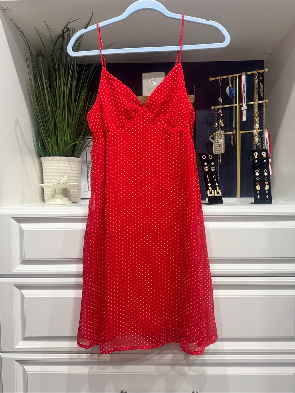Rachel Page SZ S Red Polka Dot Slip Dress